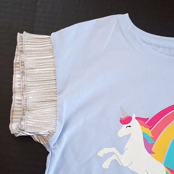 GIRLS TIE FRONT Unicorn Shirt - Picture 2 of 4